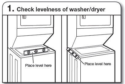 Checking levelness of stacked laundry