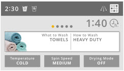 Selecting the how to wash on home screen