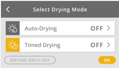 Timed Dry and Auto Dry option for all in one washer dryer