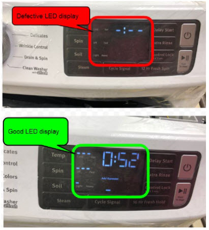 Image showing the difference between good and defective LED display
