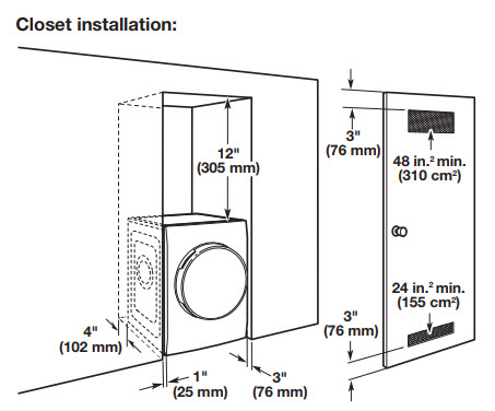 Tips for all-in-one washer and dryer installation in closet