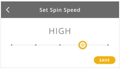 Setting spin speed for all in one washer dryer